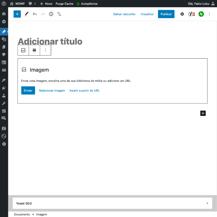 printscreen de bloco de imagem do Gutenberg