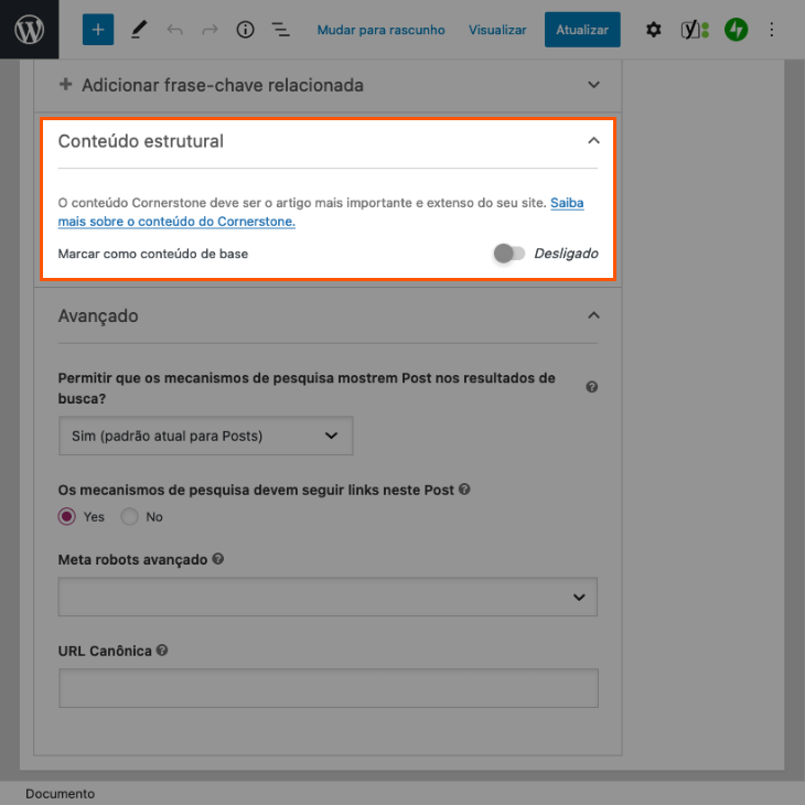 printscreen de conteúdo estrutural