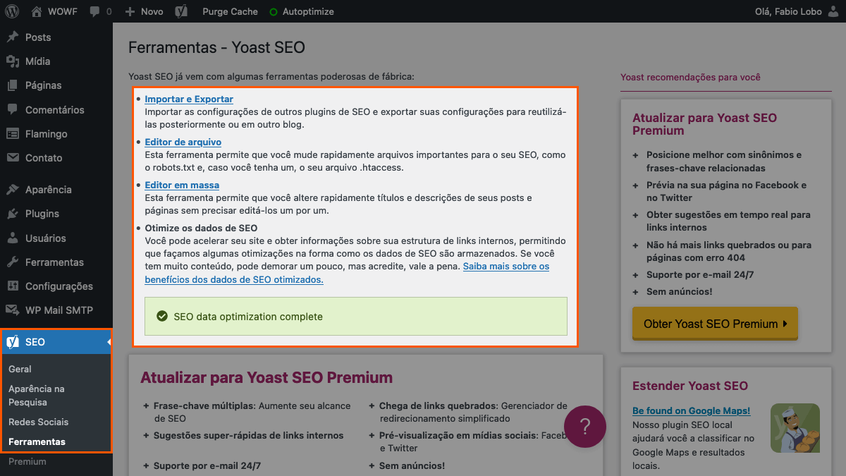 printscreen de ferramentas do plugin