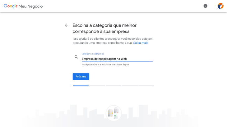 printscreen de tela de cadastro do google meu negócio