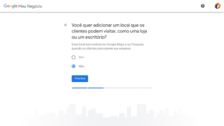 printscreen de tela de cadastro do google meu negócio